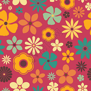 花卉无缝背景矢量图植物群雏菊洋甘菊装饰品叶子墙纸插图背景图片
