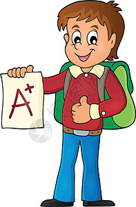 背着书包的男生A+一年级主题1的男生设计图片