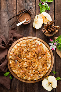 苹果派百事乡村传统甜点桌子菜单面包圆圈脆皮美食背景图片