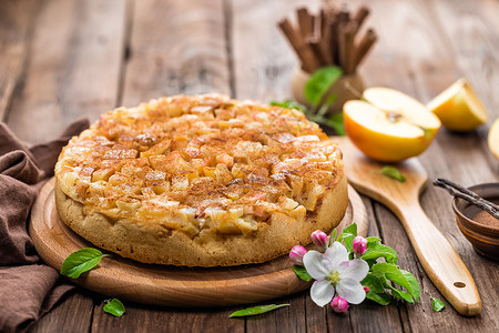 苹果派美食感恩百事传统甜点水果蛋糕圆圈烹饪糕点背景图片