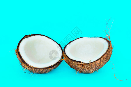 椰子分为两部分情调食物宏观休息圆圈植物产品牛奶热带异国背景图片