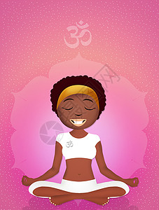 七个 Chakras 符号真言瑜伽精神光环女孩灵气身体穴轮脐轮脉轮背景图片