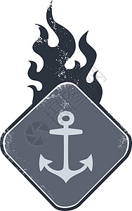 下火茶叶下锚水手在火上签字海盗巡航海洋男人设计图片