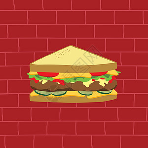 美味的三明治主题咖啡店食物蔬菜饥饿面包餐厅背景图片