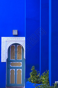 马拉喀什蓝色花园颜色高清图片