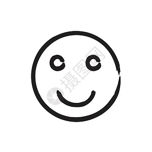 笑脸 grunge 图标符号 Emoj圆圈墨水水彩刷子艺术画笔边界水粉中风喜悦背景图片