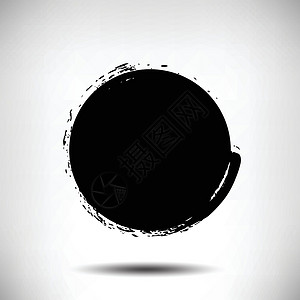黑色矢量 grunge 圆背景圆形宝珠画笔边界中风刷子圆圈体积糊状物水粉设计图片