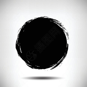 黑色矢量 grunge 圆背景墨水画笔边界阴影艺术宝珠水粉圆圈体积水彩设计图片