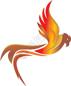 火的翅膀素材飞鸟火灾图示徽标插画