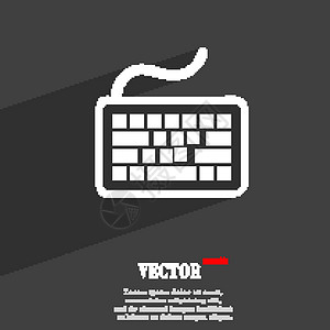 键盘符号平现代网页设计与长长的阴影和空间为您的文本 韦克托背景图片
