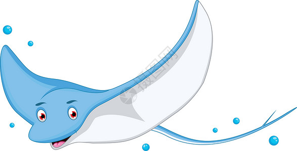 黄焖水鱼为你设计的卡通黄貂鱼卡通片插图海洋动物群动物插画