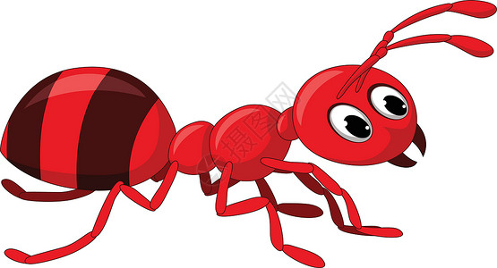 试探者红色 ant 漫画昆虫绘画树干漏洞蚂蚁害虫动物钳子条纹探者插画