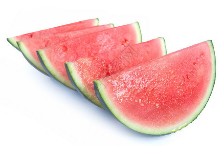 新鲜西瓜食物工作室水果饮食绿色红色背景图片