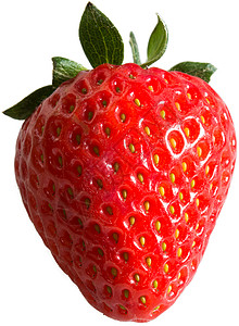 草莓叶子水果种子点数红色绿色背景背景图片
