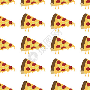 意大利披萨切片模式无缝钢管浇头编织食物面团菜单香肠美食背景图片