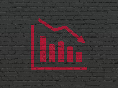 背景墙上的营销概念下降图市场公关危机推广金融建筑战略图表活动绘画背景图片