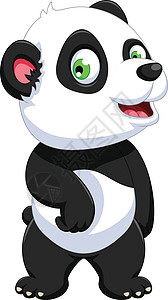 可爱的剪贴画装扮可爱的熊猫卡通画插图剪贴毛皮哺乳动物绘画乐趣快乐幼兽孩子野生动物插画