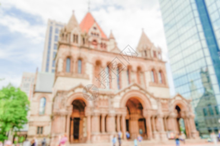 美国波士顿三一教会的分散背景 美国波士顿高清图片