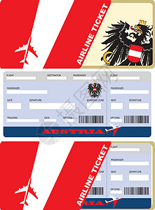 飞往奥地利的飞机着陆机机票背景图片
