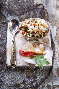 暖和地热到法索罗味道食物蛤蜊美食餐厅饮食盘子背景图片