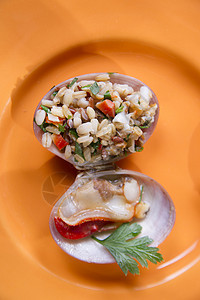暖和地热到法索罗食物饮食餐厅盘子美食蛤蜊味道背景图片