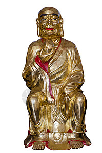 布袋和尚中国金和尚的近邻宗教艺术青铜雕像布袋魅力护身符智者运气金子背景