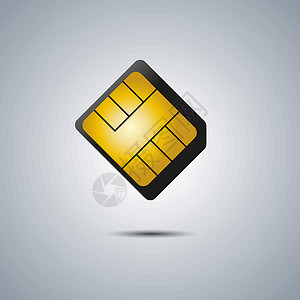 SIM卡 矢量说明细胞金子芯片插图电子卡片电话电讯网络全球背景图片