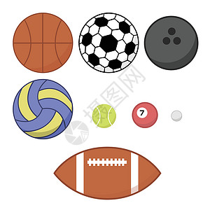 球艺术游戏台球篮球网球保龄球物品橄榄球插图圆圈背景图片