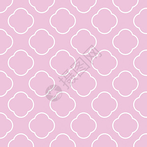 菱形框无缝矢量几何 图案背景风格菱形粉色对角线装饰品白色圆圈装饰墙纸插画