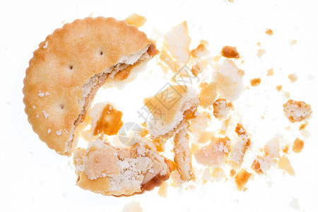饼干碎屑耳朵甜点芯片巧克力小吃垃圾白色传播食物小麦高清图片