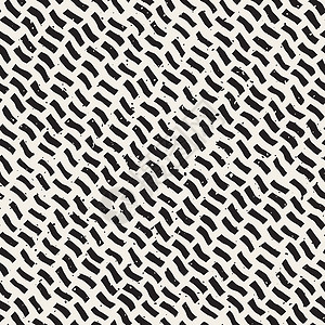 矢量无缝手绘 Daigonal 波浪线 Grunge 模式草图打印插图织物创造力灰尘涂鸦黑色装饰品白色背景图片