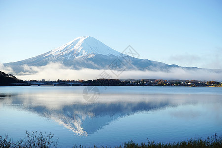 湖边的藤田山景 日本的象征高清图片