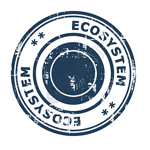 生态系统业务概念橡皮图章电脑白色创造力界面系统商业术语蓝色徽章图标背景图片