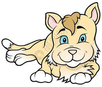猫咪躺铺插图剪贴卡通片手绘动物黄色漫画宠物绘画猫科背景图片