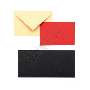 白色背景的红信封明信片邮件红色折叠样本小样卡片商业装饰身份背景图片