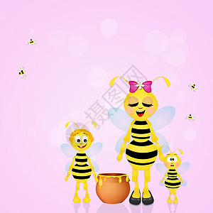 蜂蜜蜜蜂妈妈背景图片