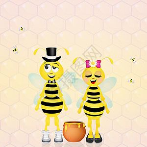 两只蜜蜂背景