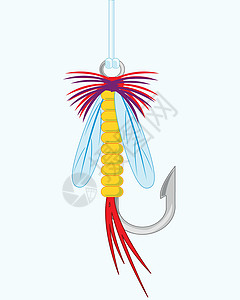 渔场用人工苍蝇插画