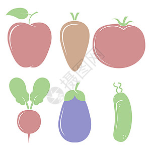 蔬菜艺术水果产品绘画图形插图萝卜黄瓜食物物品背景图片