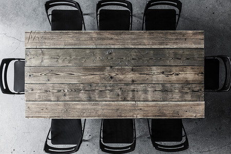 木制桌和椅子桌子空白商业木头结构会议背景图片