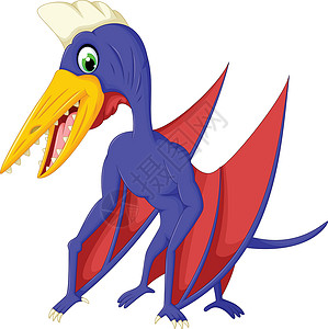 恐龙鸟为你设计的可爱的pterodactyl漫画插画