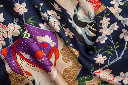 和服面料日本面料戏服装饰纺织品艺术文化古董材料织物风格手工背景