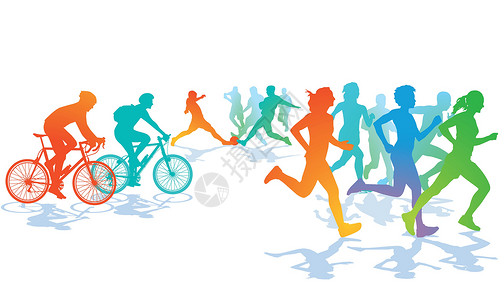 骑自行车比赛体育和业余时间插画