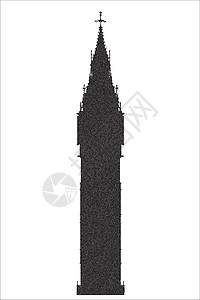 英国国会大厦大本斯蒂普尔绘画钟楼地标艺术品插图艺术罢工满月插画