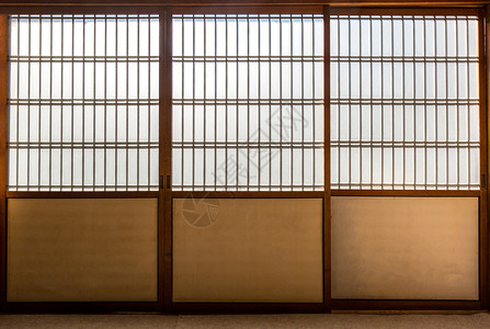 日式经典圆框日式会议室地面木头建筑学房子房间建筑背景