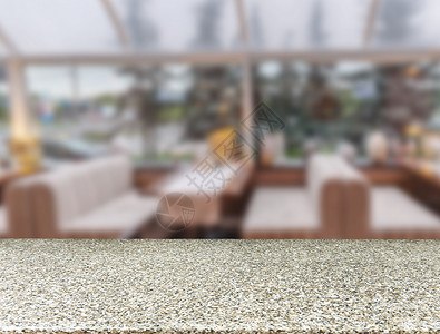 Marble 在模糊咖啡厅前的空桌剪辑商业大理石用餐闲暇广告零售房间食物桌面背景图片