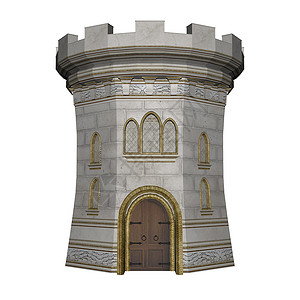 城堡塔  3D白色公主堡垒石头王子插图大厦房子皇家王国背景图片