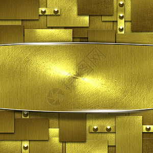 闪亮的金色墙壁 金色背景和纹理材料铆钉金属黄铜奢华青铜别针拉丝边界招牌背景图片