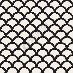 四线三格东方型式的矢量无缝对称圆四线光盘写意插图织物黑色纺织品白色短跑包装曲线插画