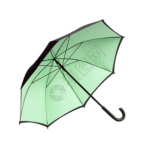 白色背景上孤立的大型绿色保护伞背景图片